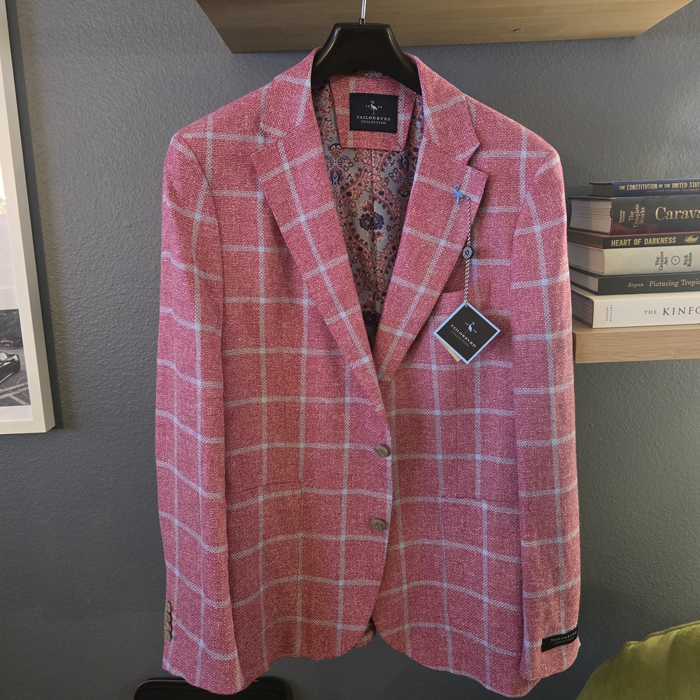 Tailor Byrd Windowpane Blazer NWT 42R